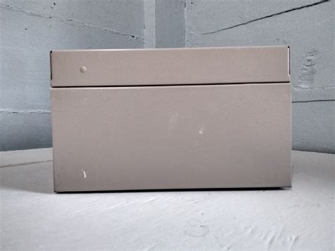 vintage metal index card box|metal index card box 4x6.